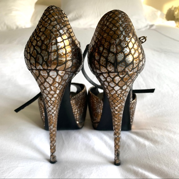 GIUSEPPE ZANNOTI Metallic Snakeskin Print Platform - Picture 3 of 6